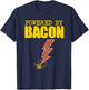 Funny Powered By Bacon Gift Women Pork Belly Lover T-Shirt - T-Shirt | Navy
