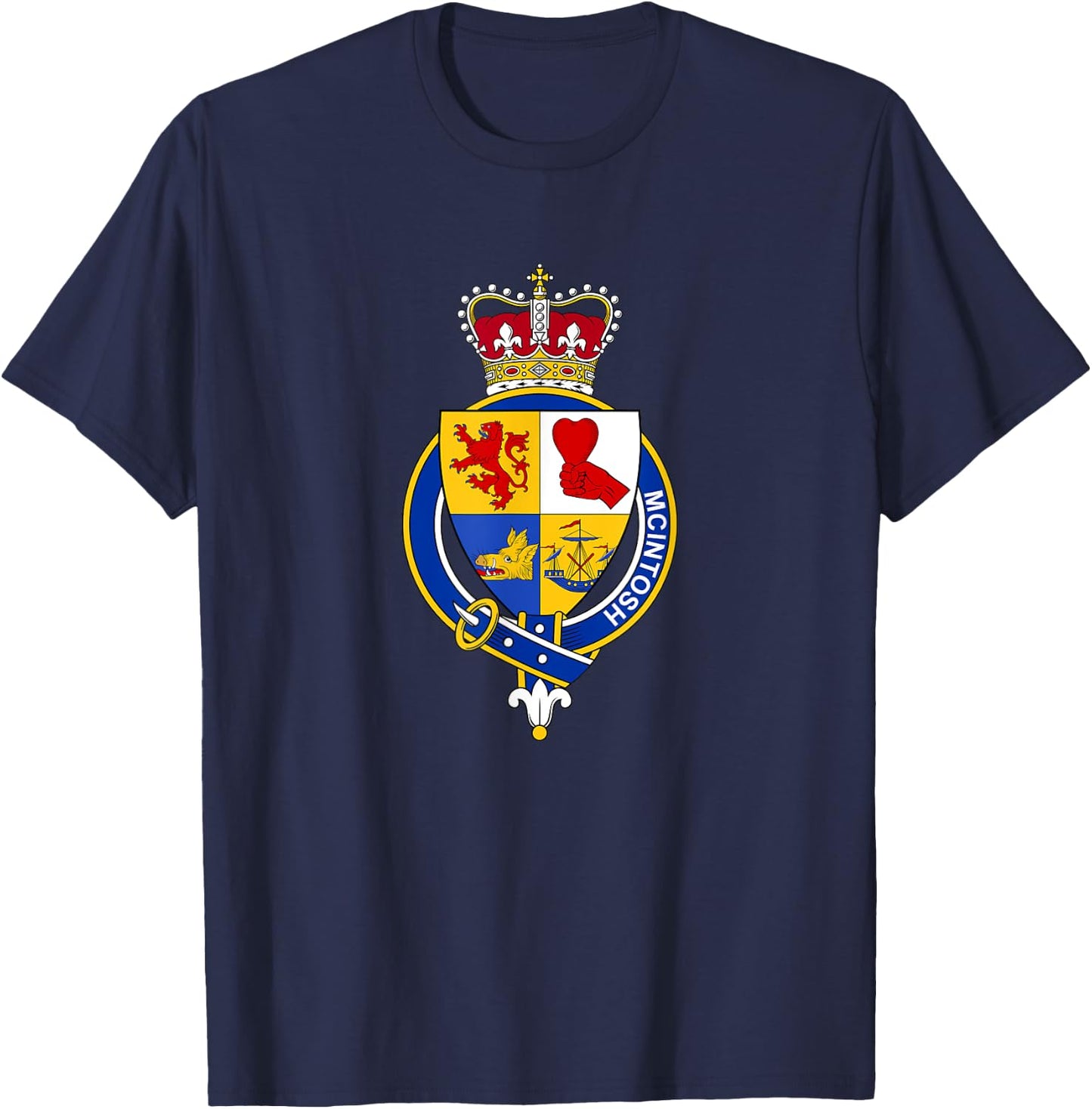 McIntosh Coat of Arms - Family Crest T-Shirt - T-Shirt | Navy