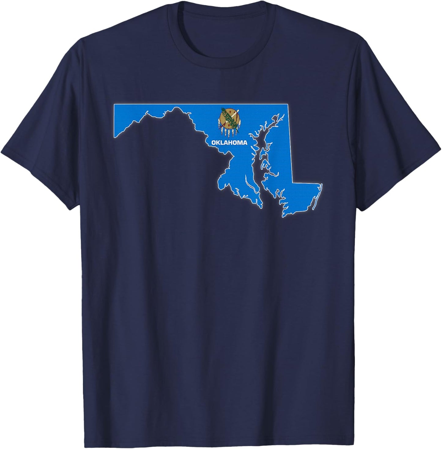 MARYLAND STATE MAP OKLAHOMA OK Flag Roots Men Women Gift T-Shirt - T-Shirt | Navy