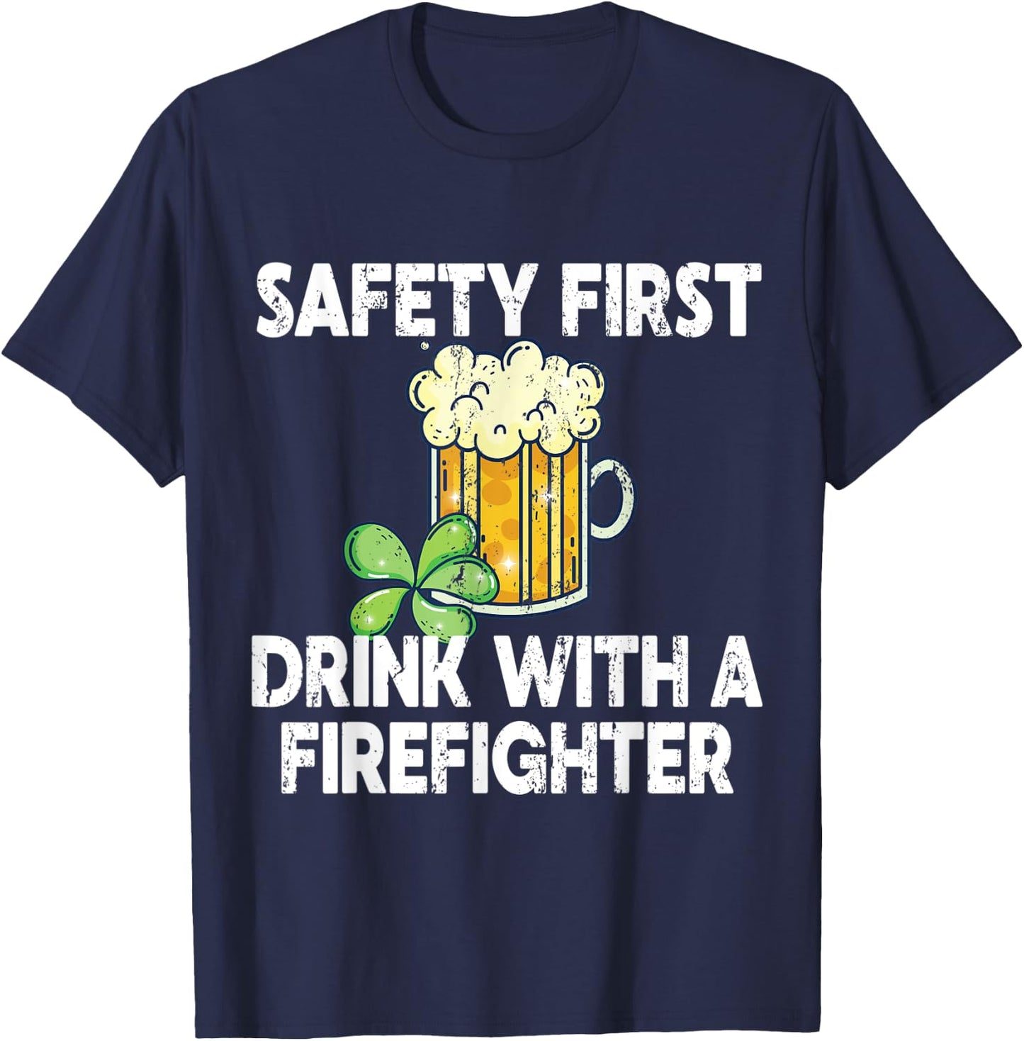 St. Patricks Day Firefighter T-Shirt - T-Shirt | Navy