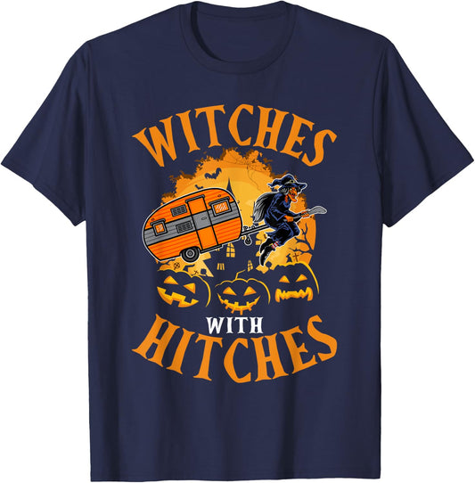 Witches With Hitches RV Camping Costume Idea Camper T-Shirt - T-Shirt | Navy