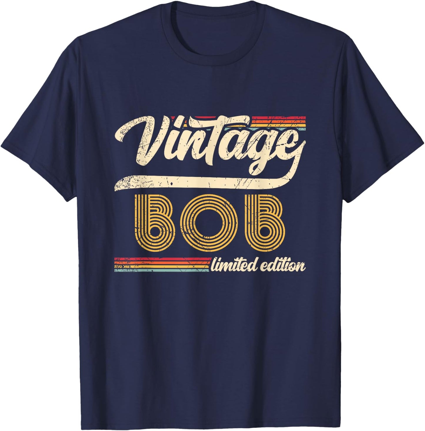 Classic Personalized Vintage Bob Limited edition Men T-Shirt - T-Shirt | Navy