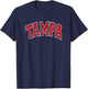 133 Apparel Tampa FL Tampa Arched Red Text T-Shirt - T-Shirt | Navy