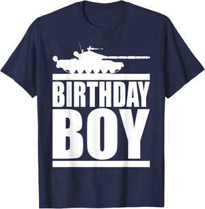 Army Party Birthday Boy Shirt Kids Military Tank Boys T-Shirt - T-Shirt | Navy