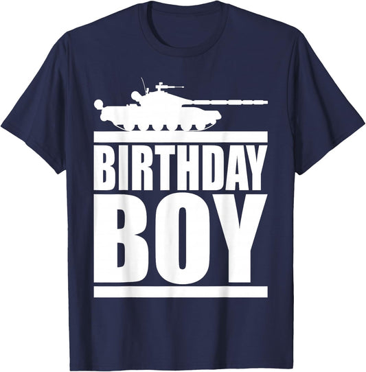 Army Party Birthday Boy Shirt Kids Military Tank Boys T-Shirt - T-Shirt | Navy