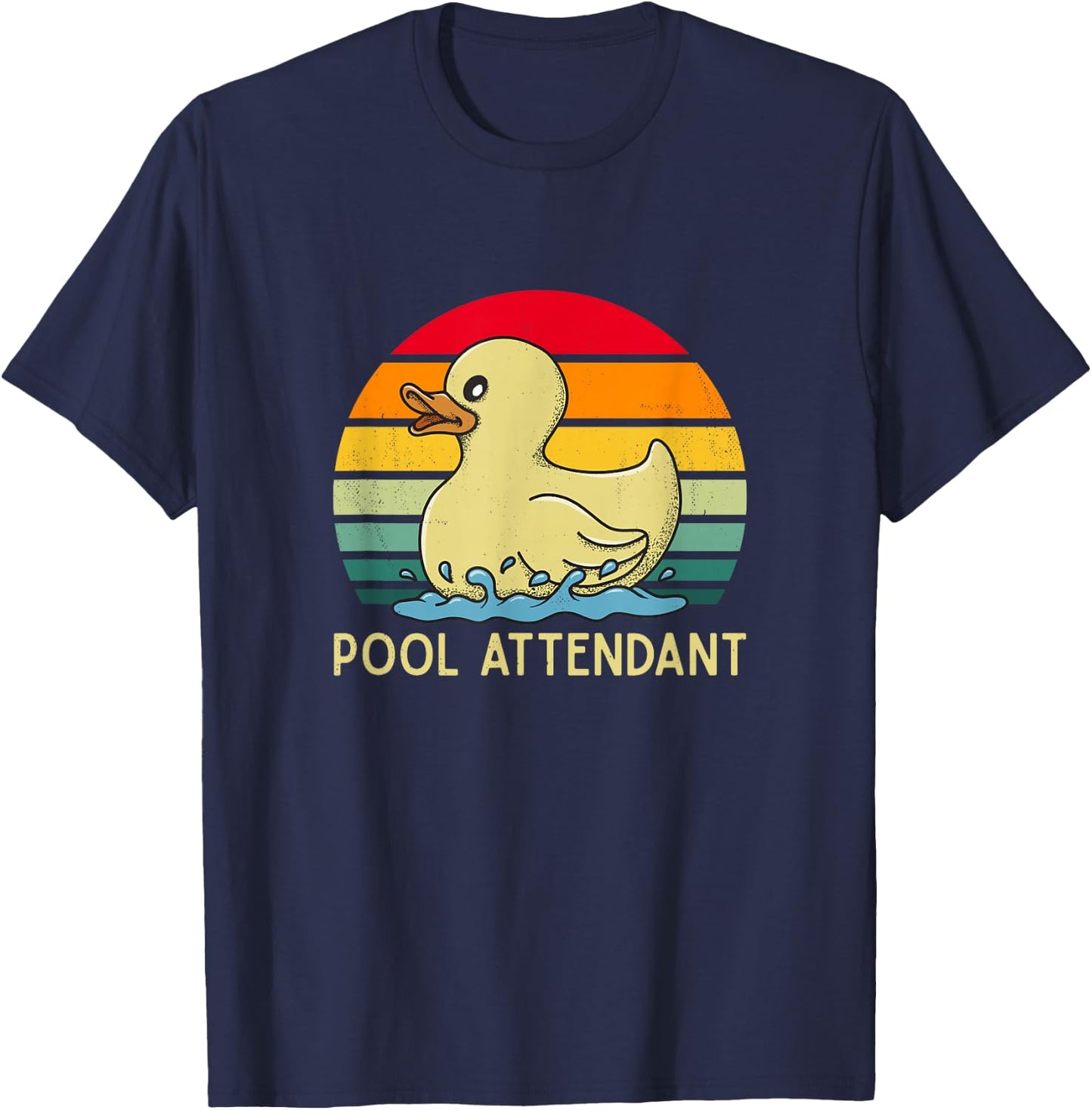 Pool Attendant - Retro Lifeguard swimming rubber duck cute T-Shirt - T-Shirt | Navy