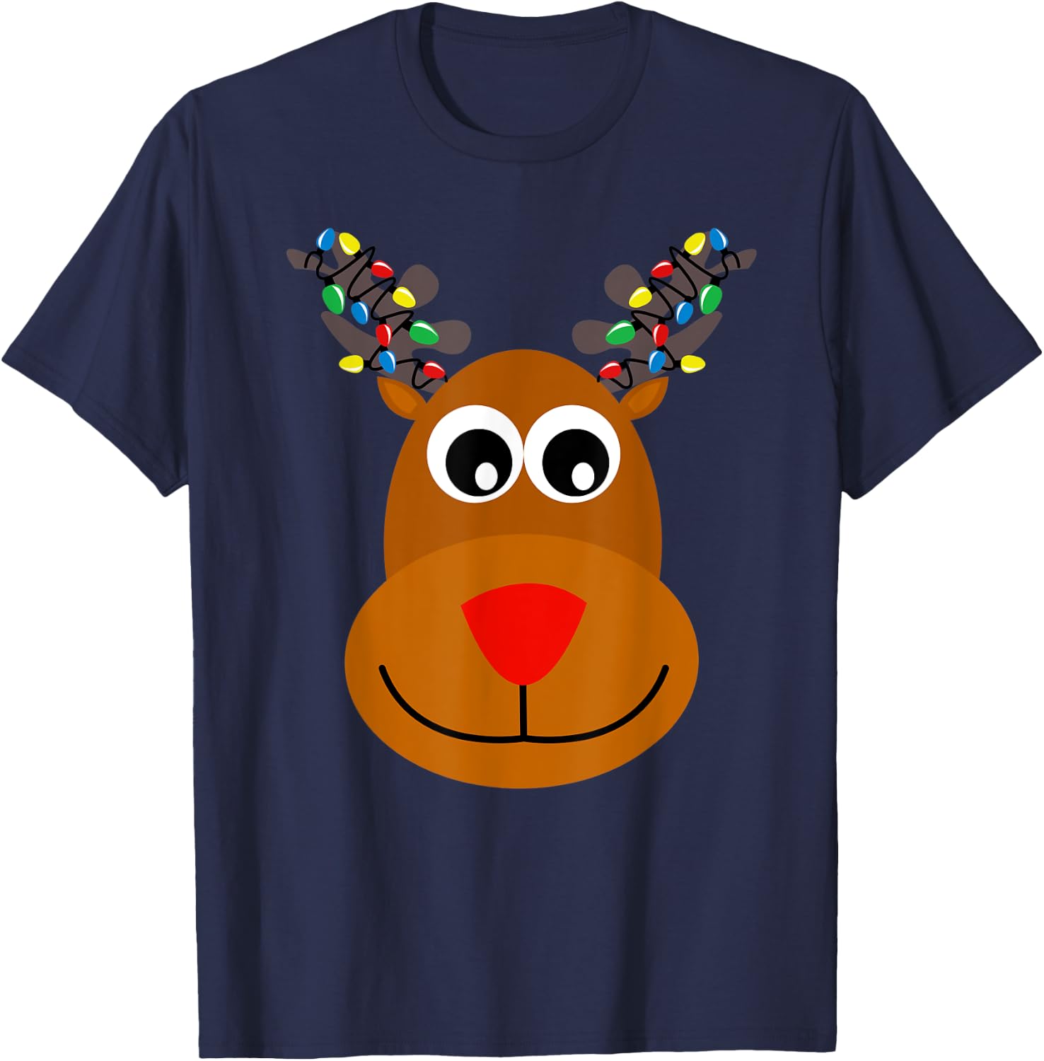 RUDOLPH Red Nose Reindeer | Santa Christmas T-Shirt - T-Shirt | Navy