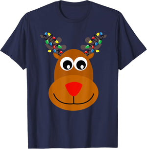 RUDOLPH Red Nose Reindeer | Santa Christmas T-Shirt - T-Shirt | Navy