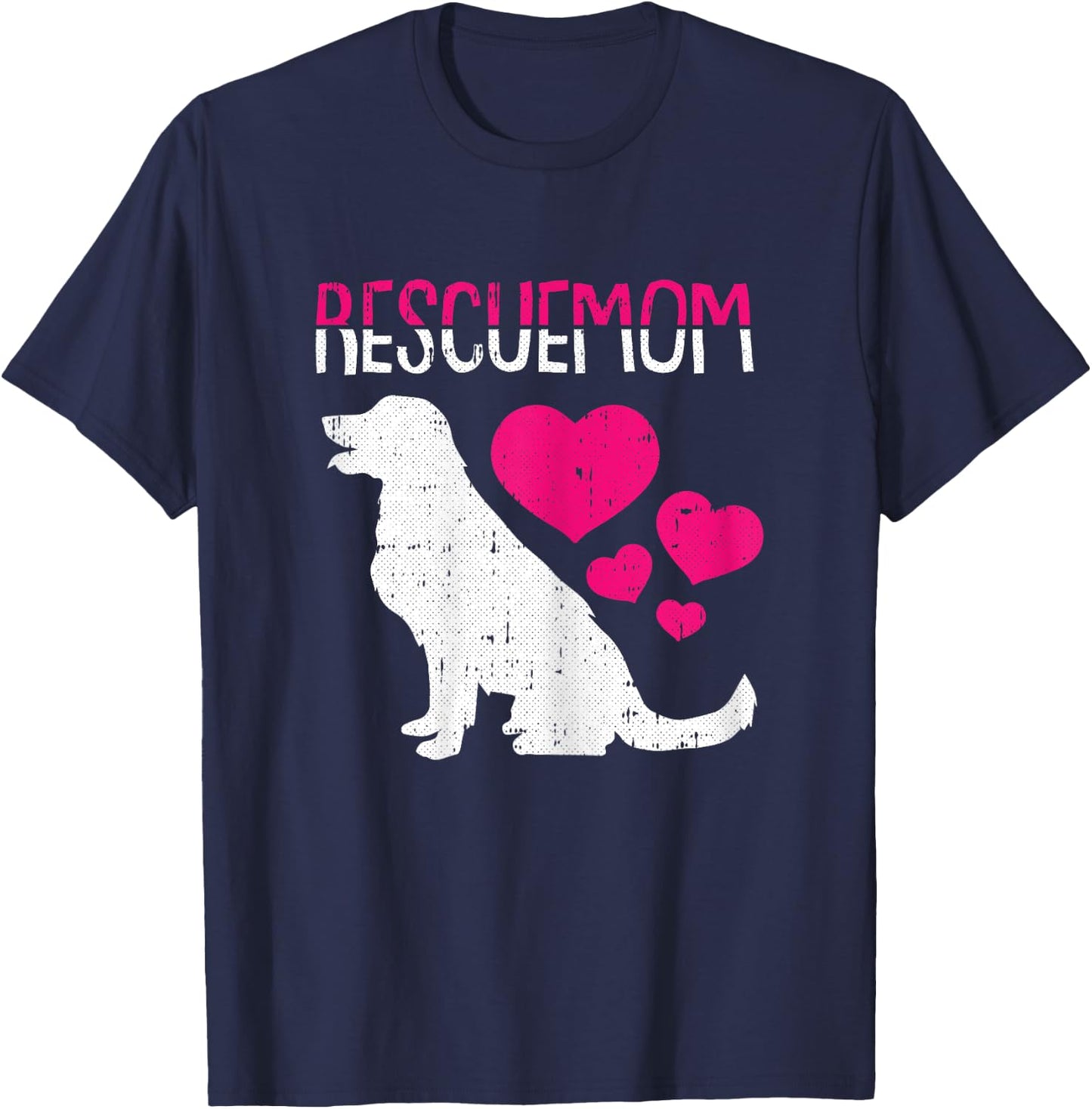 Rescue Mom Mothers-Day Labrador Doggie Adoption Dog Mama Women T-Shirt - T-Shirt | Navy
