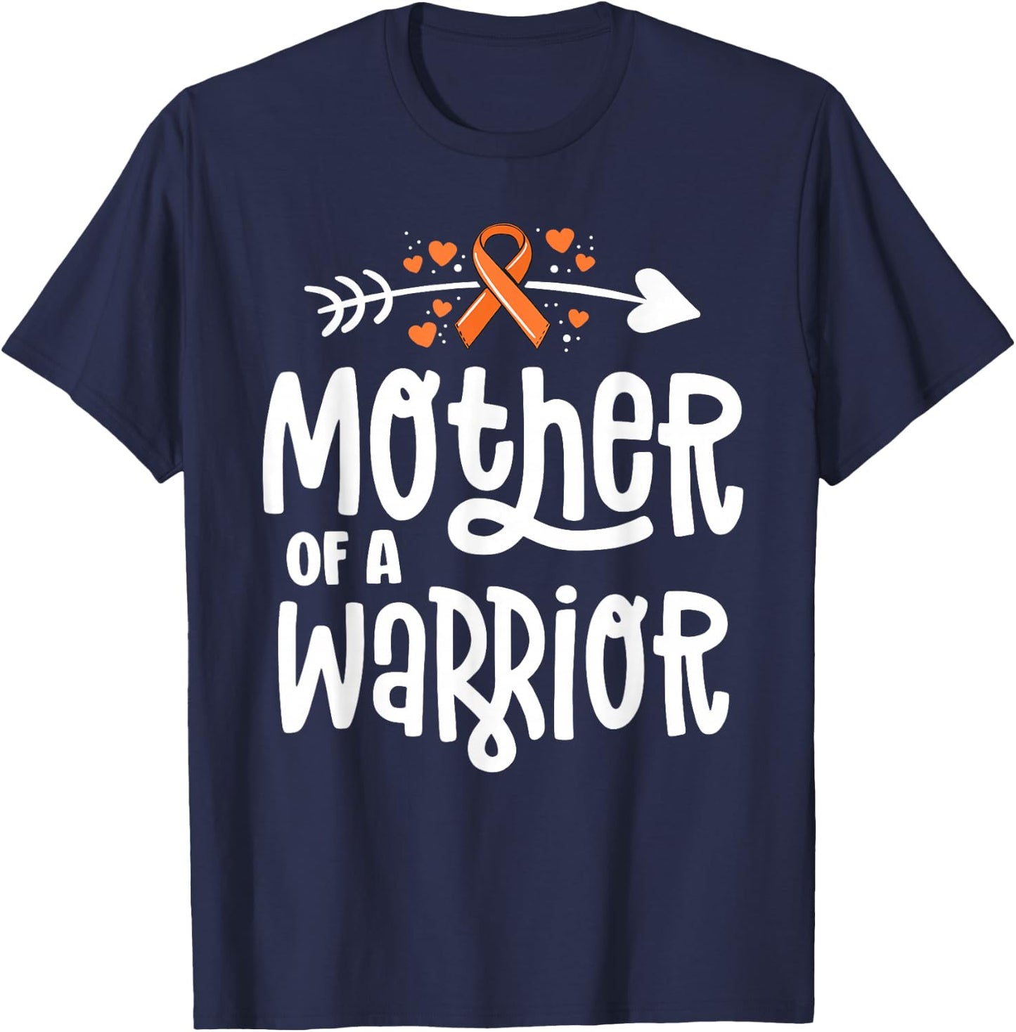Mother Of A Warrior Mom Family Leukemia Cancer Awareness T-Shirt - T-Shirt | Navy