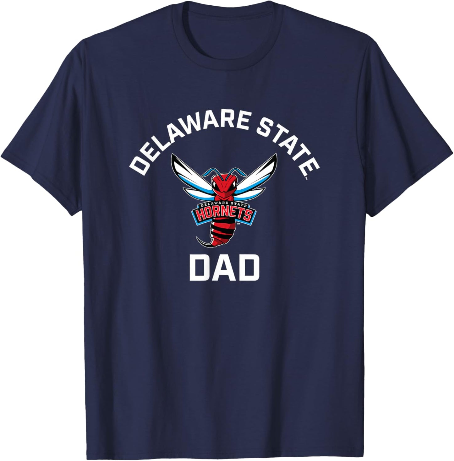Delaware State University DSU Hornets Arched Dad T-Shirt - T-Shirt | Navy