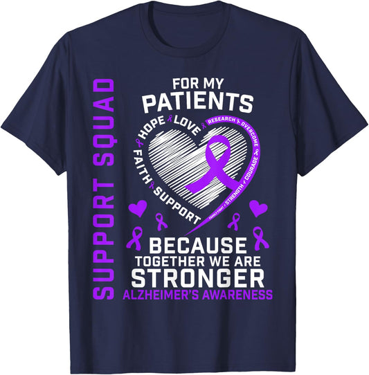 Support Crew RN Nurse Alzheimers Awareness Products Dementia T-Shirt - T-Shirt | Navy