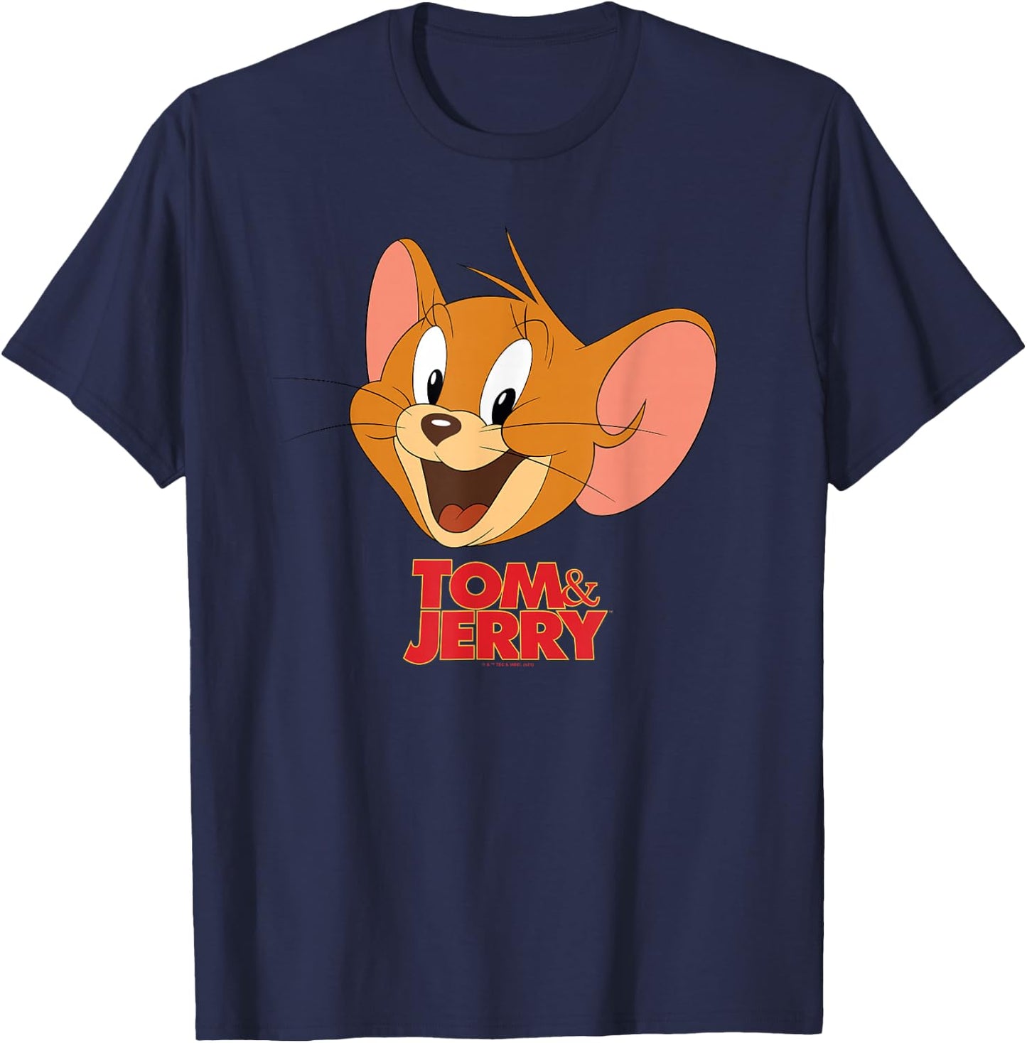 Tom & Jerry Movie Jerry Head Small T-Shirt - T-Shirt | Navy