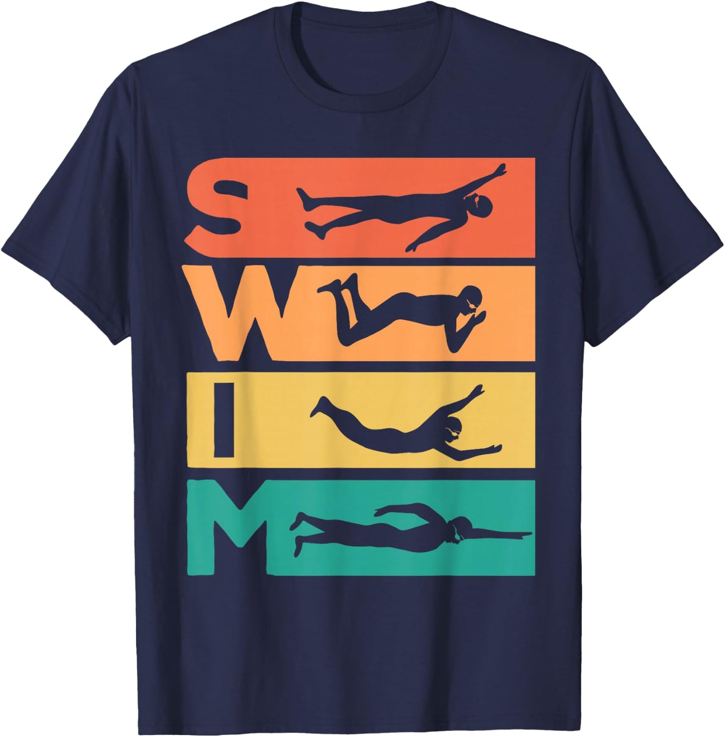 Retro Vintage Swimming Gift Swimmers T-Shirt - T-Shirt | Navy