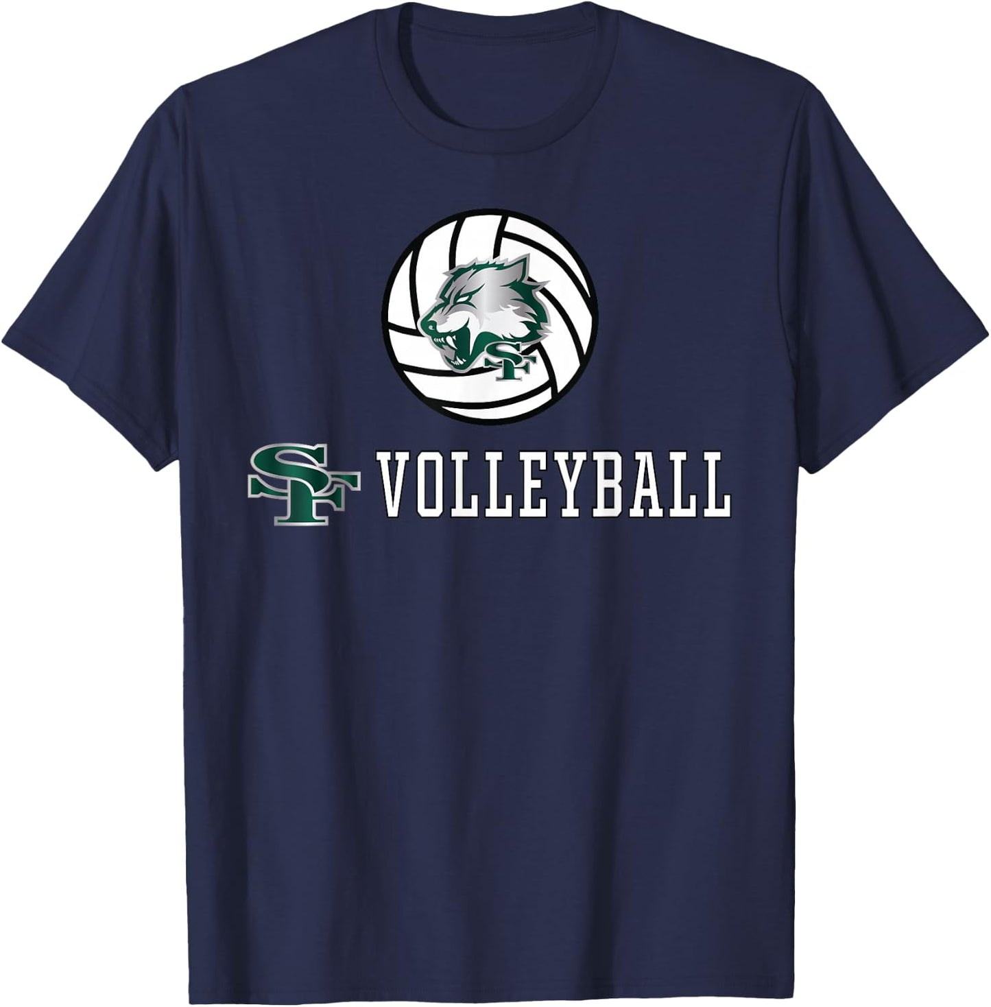 Santa Fe High School Wolves Volleyball T-Shirt - T-Shirt | Navy