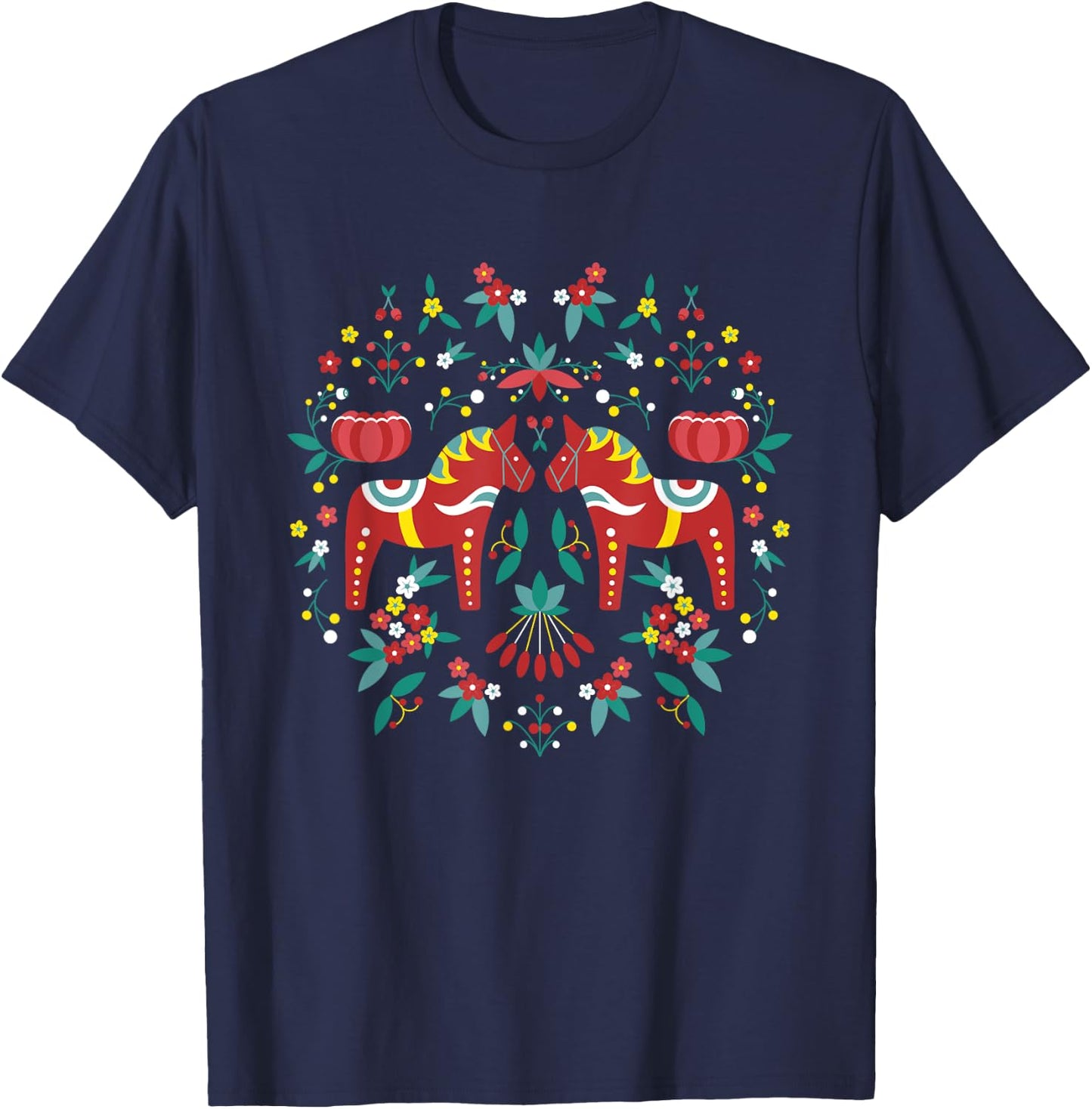 Sweden Dala Horse I North Stockholm Sweden North Cape Sweden T-Shirt - T-Shirt | Navy