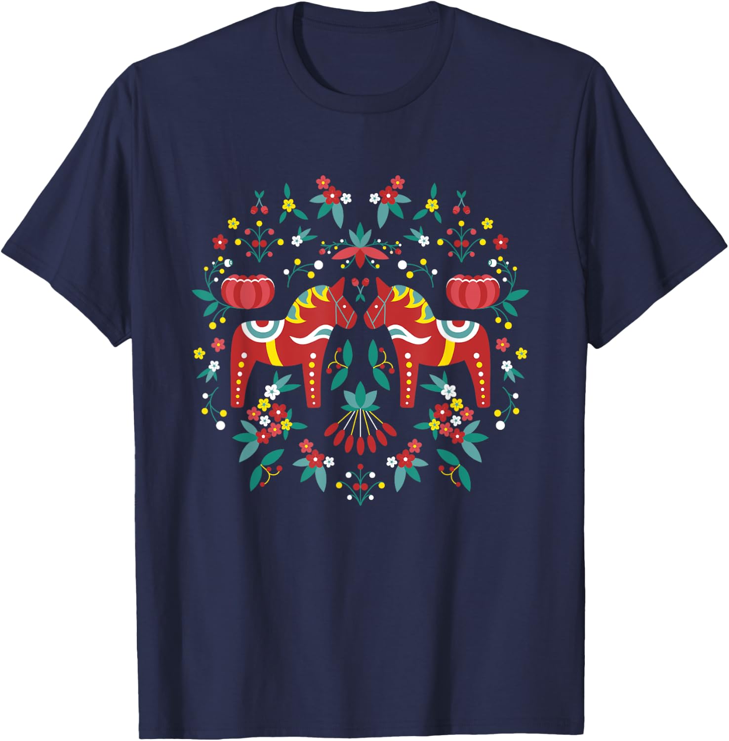 Sweden Dala Horse I North Stockholm Sweden North Cape Sweden T-Shirt - T-Shirt | Navy