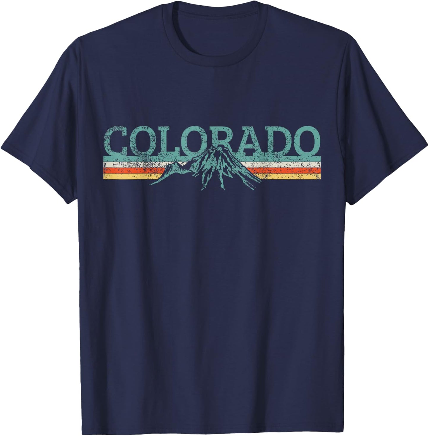 Colorado Retro Hiking Travel T-Shirt - T-Shirt | Navy