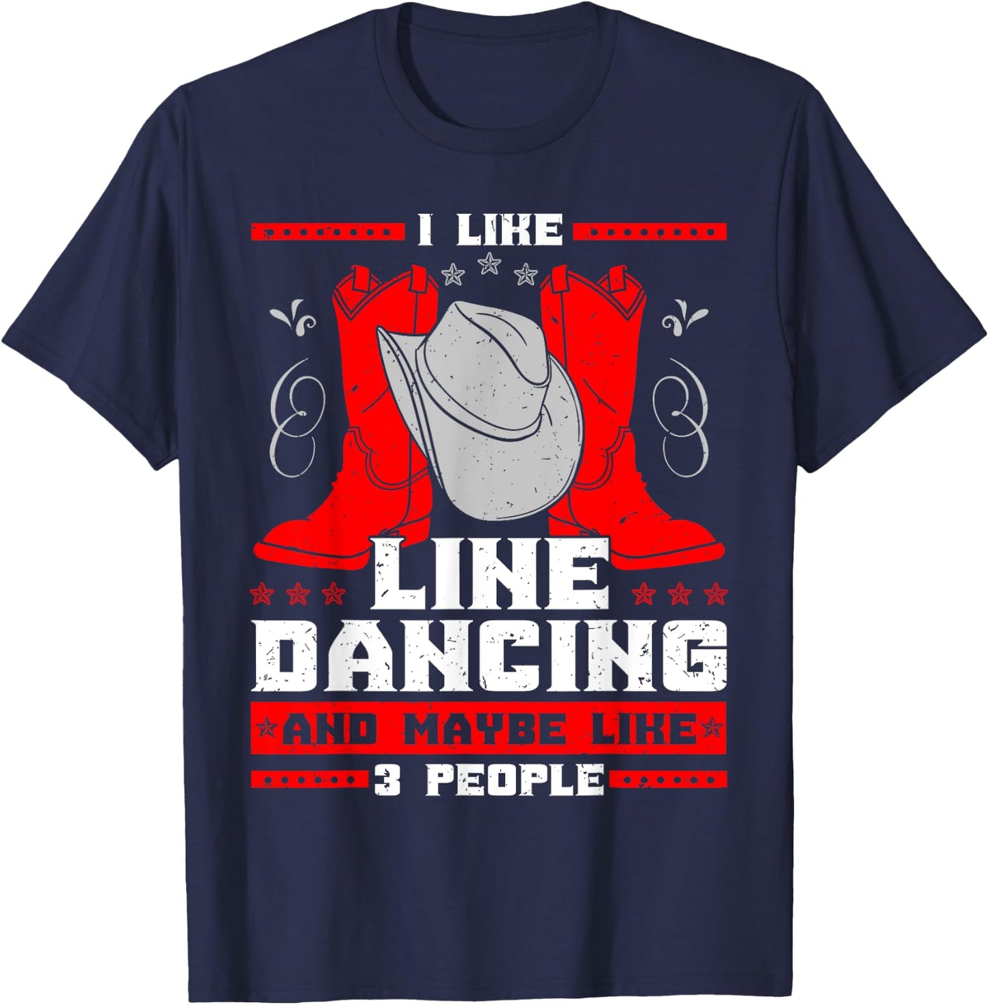 Line Dancing Choreographed Dancer Group Dance Teacher Gift Men Women Kids T-Shirt - T-Shirt | Navy