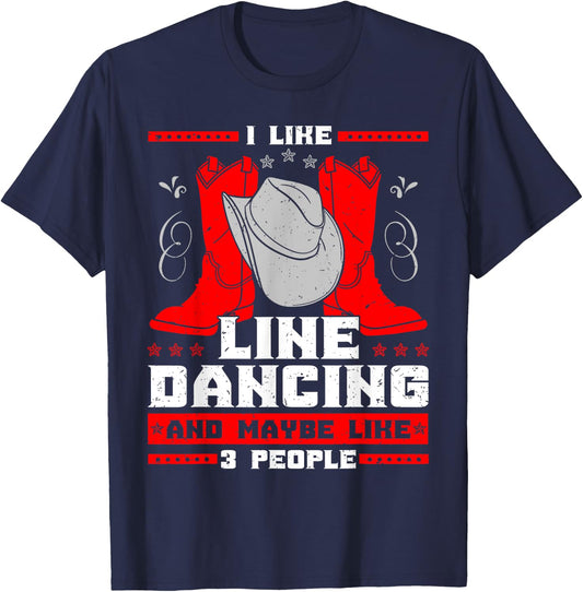Line Dancing Choreographed Dancer Group Dance Teacher Gift Men Women Kids T-Shirt - T-Shirt | Navy