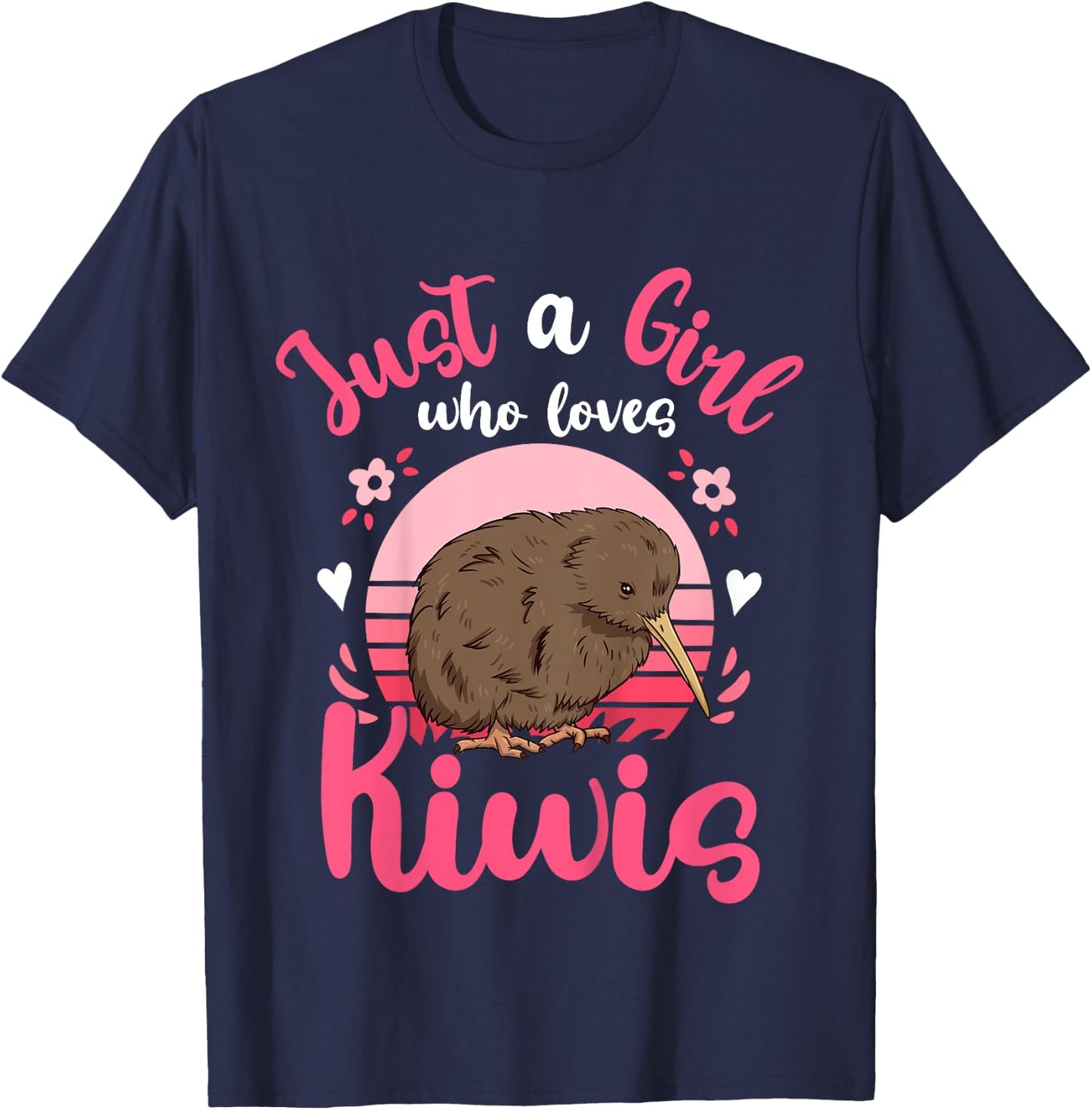 Kiwi Birds Just a Girl Who Loves Kiwis T-Shirt - T-Shirt | Navy
