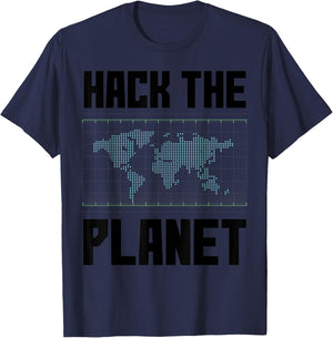 Hack The Planet Hacking Computer Hacker T-Shirt - T-Shirt | Navy