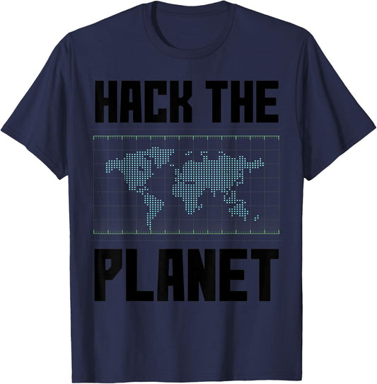 Hack The Planet Hacking Computer Hacker T-Shirt - T-Shirt | Navy