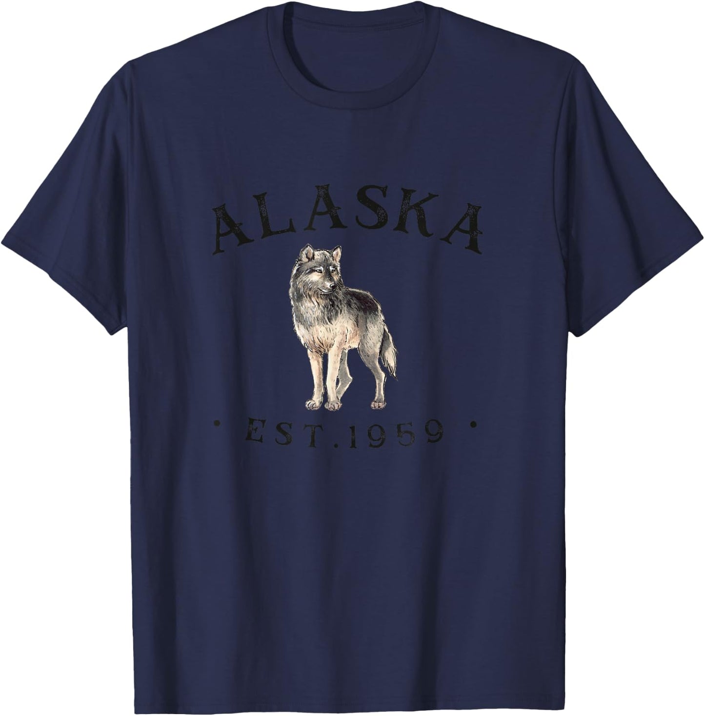 Alaska Shirt Women | Cool Alaska Wolf T-Shirt - T-Shirt | Navy