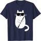 Funny Cat Wearing Sunglasses Playing Clarinet Musician T-Shirt - T-Shirt | Navy