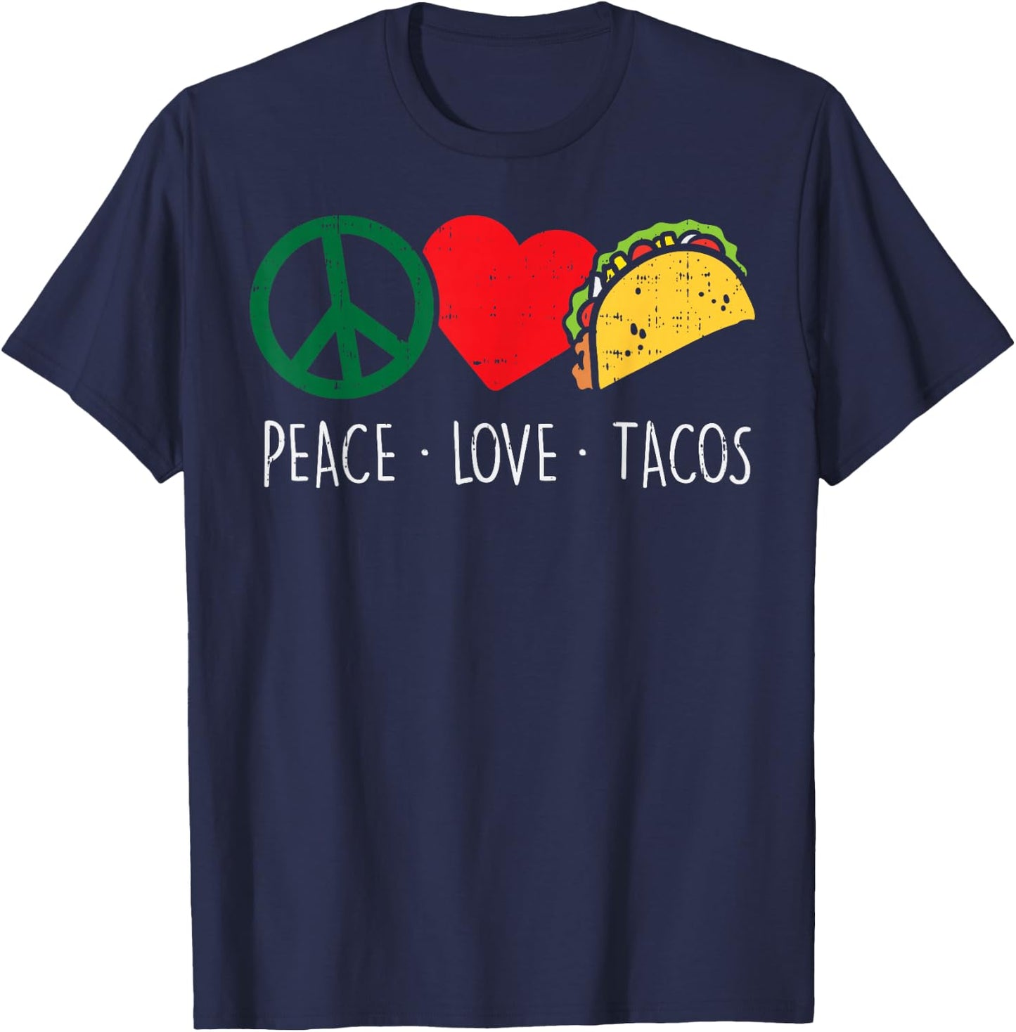 Peace Love Tacos Cinco De Mayo Fiesta Mexican Hippie Women T-Shirt - T-Shirt | Navy
