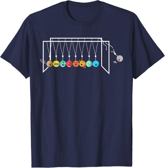 Funny Astrophysicist Shirt Planets Newton´s Cradle T-Shirt - T-Shirt | Navy