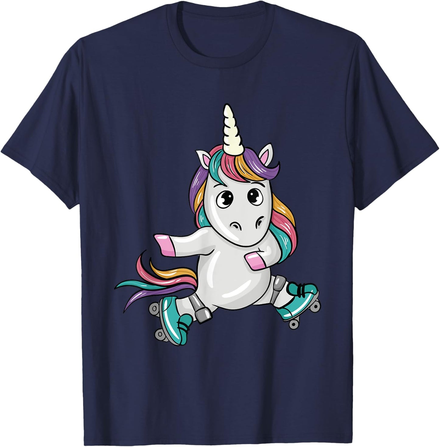 Unicorn Roller Skates Lover Gifts Roller Skating Lover Gift T-Shirt - T-Shirt | Navy
