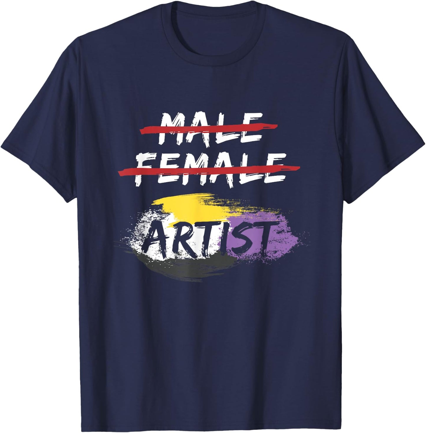 Agender Genderfluid Artist Gift Non Binary T-Shirt - T-Shirt | Navy