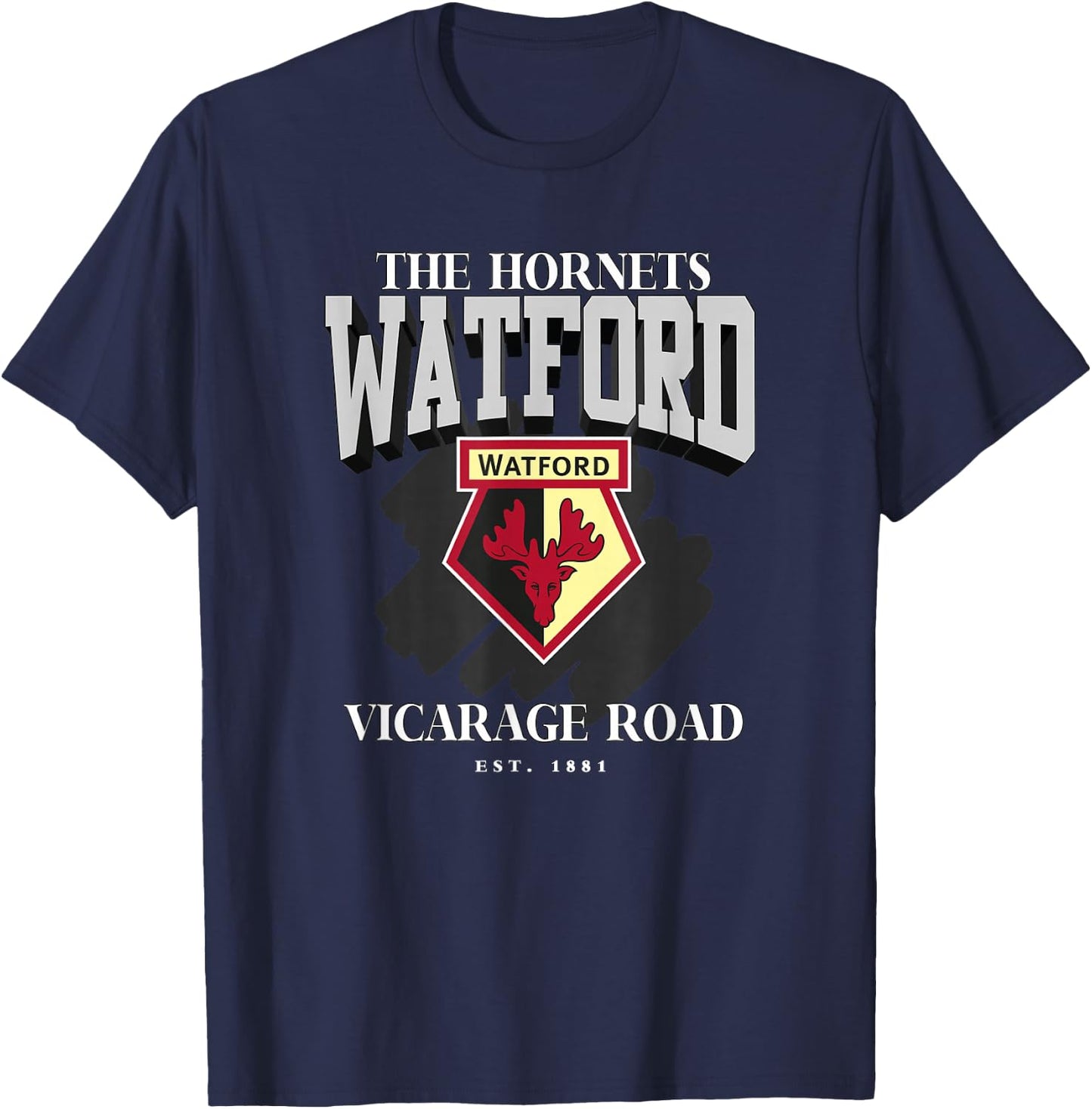 Watford FC The Hornets Vicarage Road Est. 1881 T-Shirt - T-Shirt | Navy