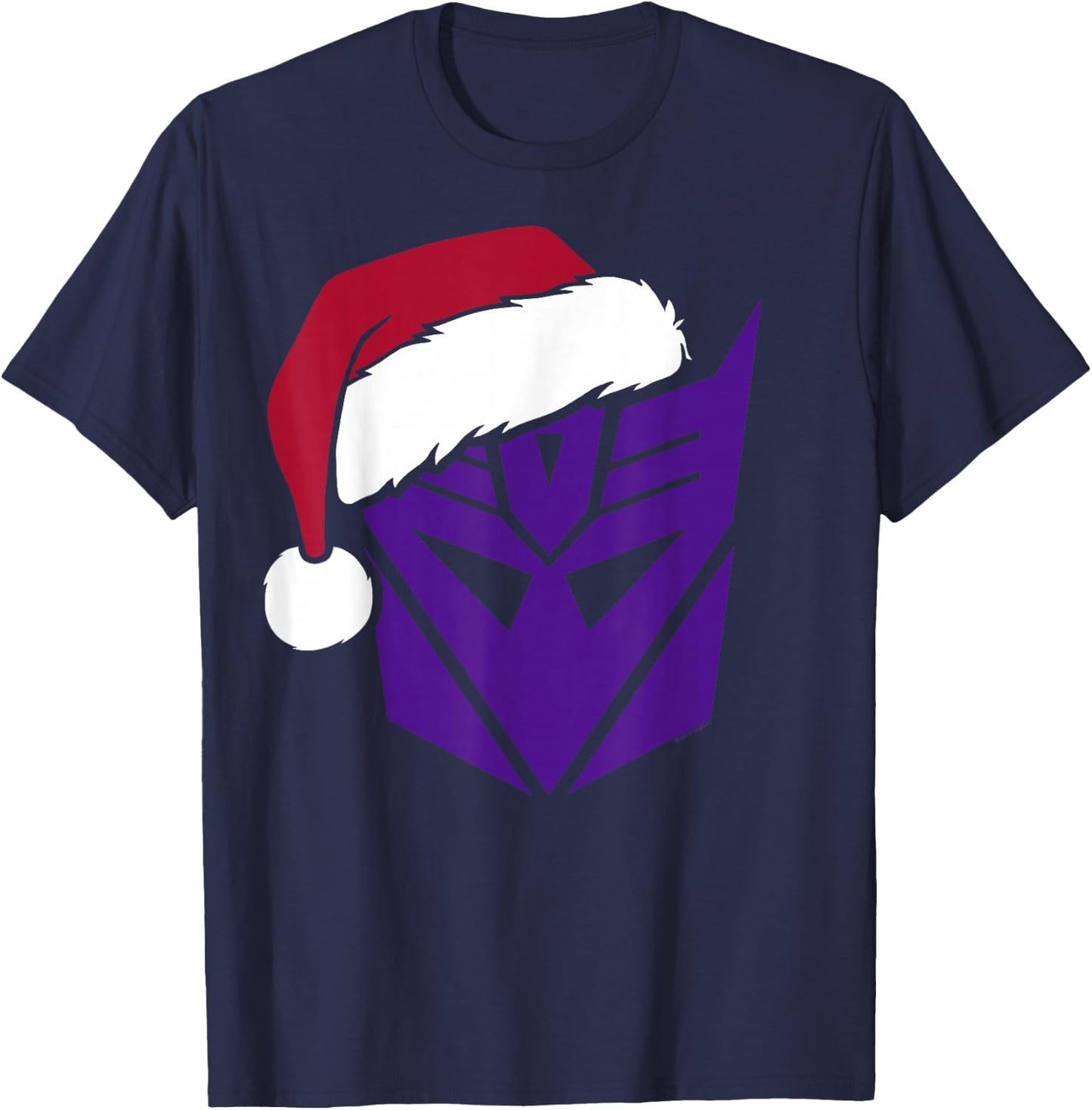 Transformers Christmas Decepticons Santa Hat Logo T-Shirt - T-Shirt | Navy