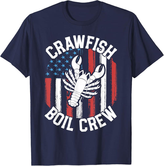 Crawfish Boil Crew Funny Cajun Shirts Mardi Gras T-Shirt - T-Shirt | Navy