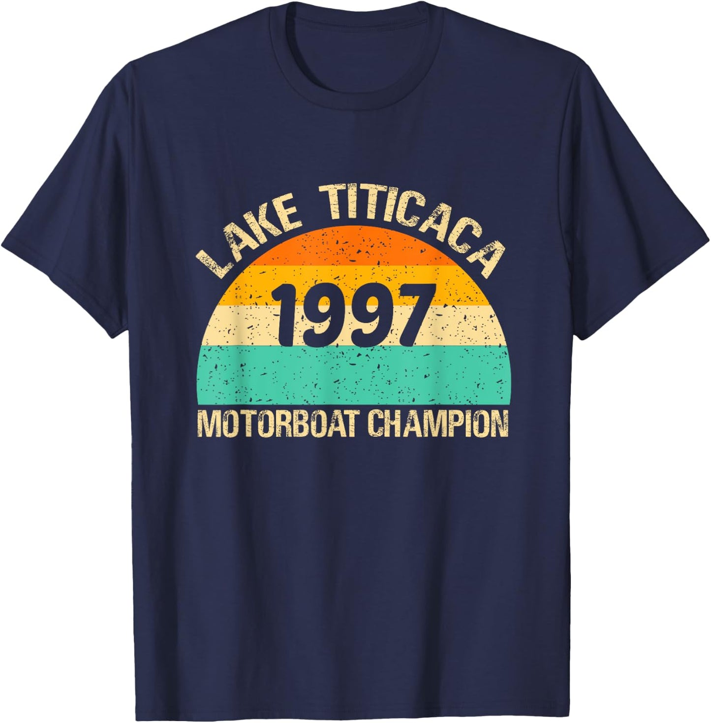 Lake Titicaca Motorboat Champion T-Shirt - T-Shirt | Navy