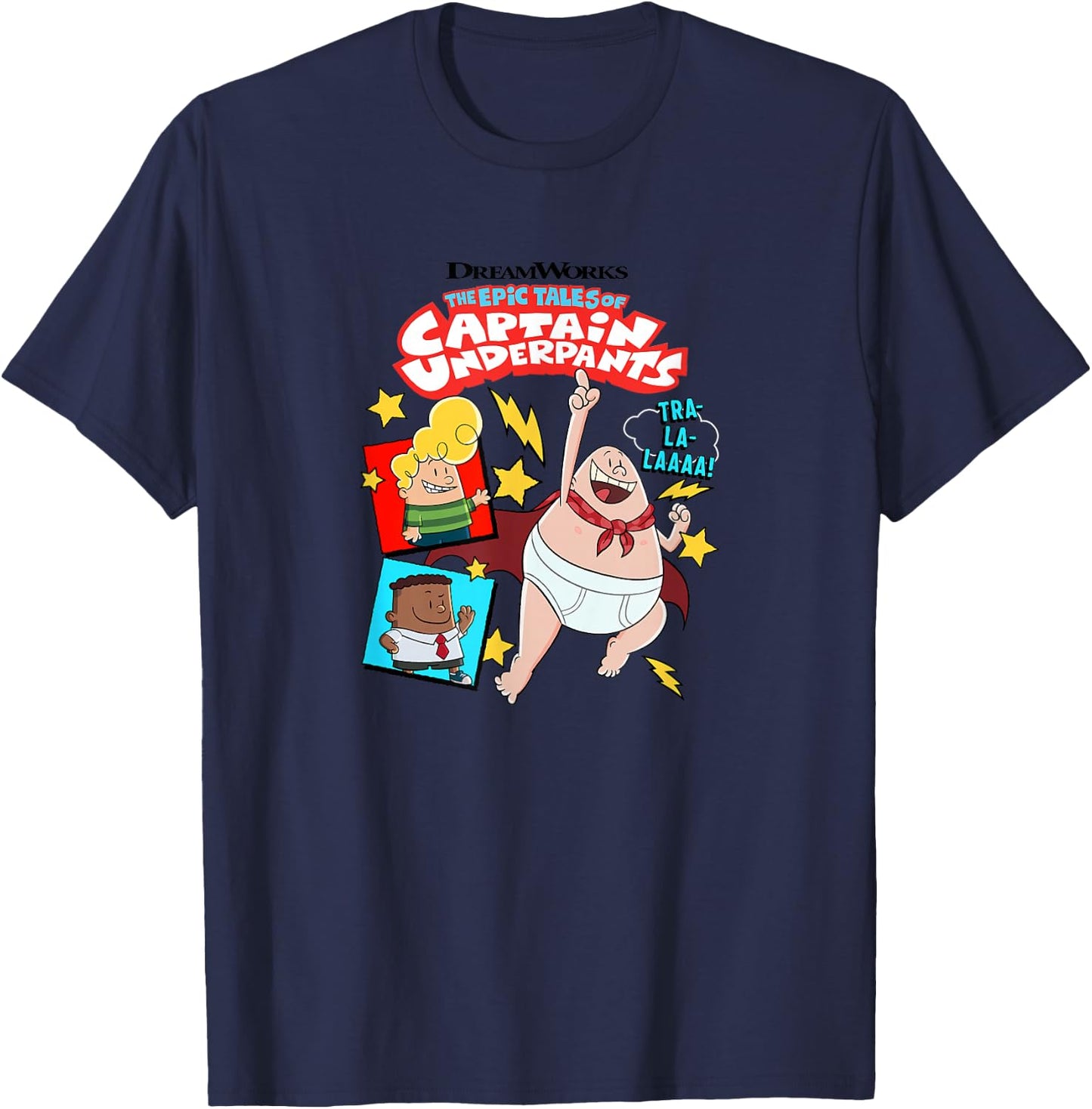 Captain Underpants TRA-LA-LAAAA! T-Shirt - T-Shirt | Navy