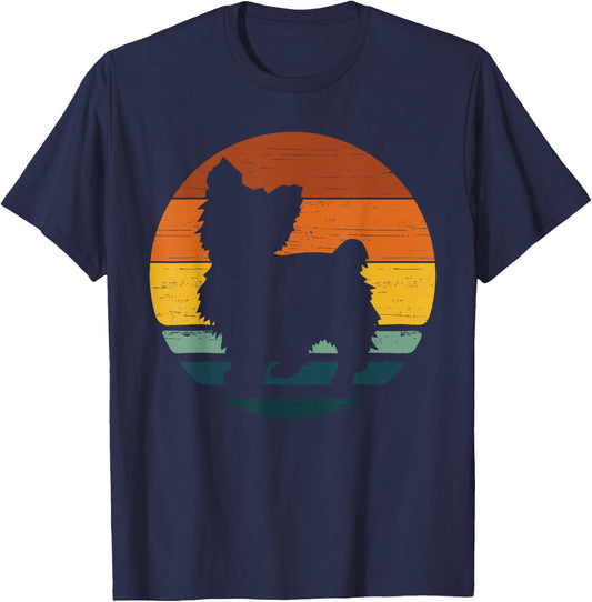 Chorkie Vintage Retro Mom Dad Dog Gift T-Shirt - T-Shirt | Navy