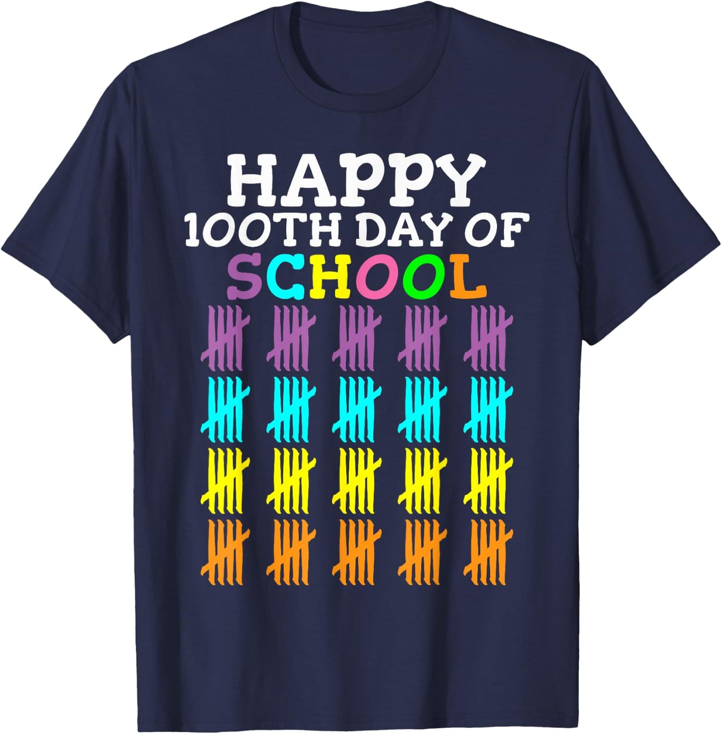 100 Days Of School Student Teacher T-Shirt - T-Shirt | Navy