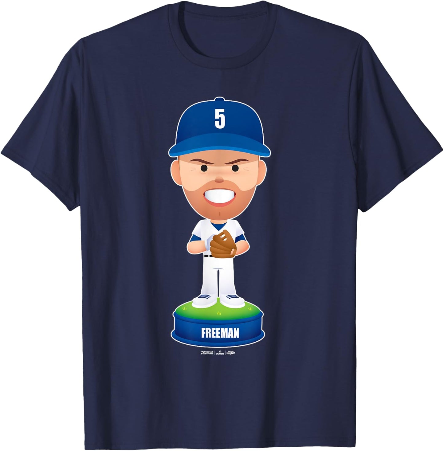 Freddie Freeman Los Angeles Baseball Bobblehead MLBPA T-Shirt - T-Shirt | Navy
