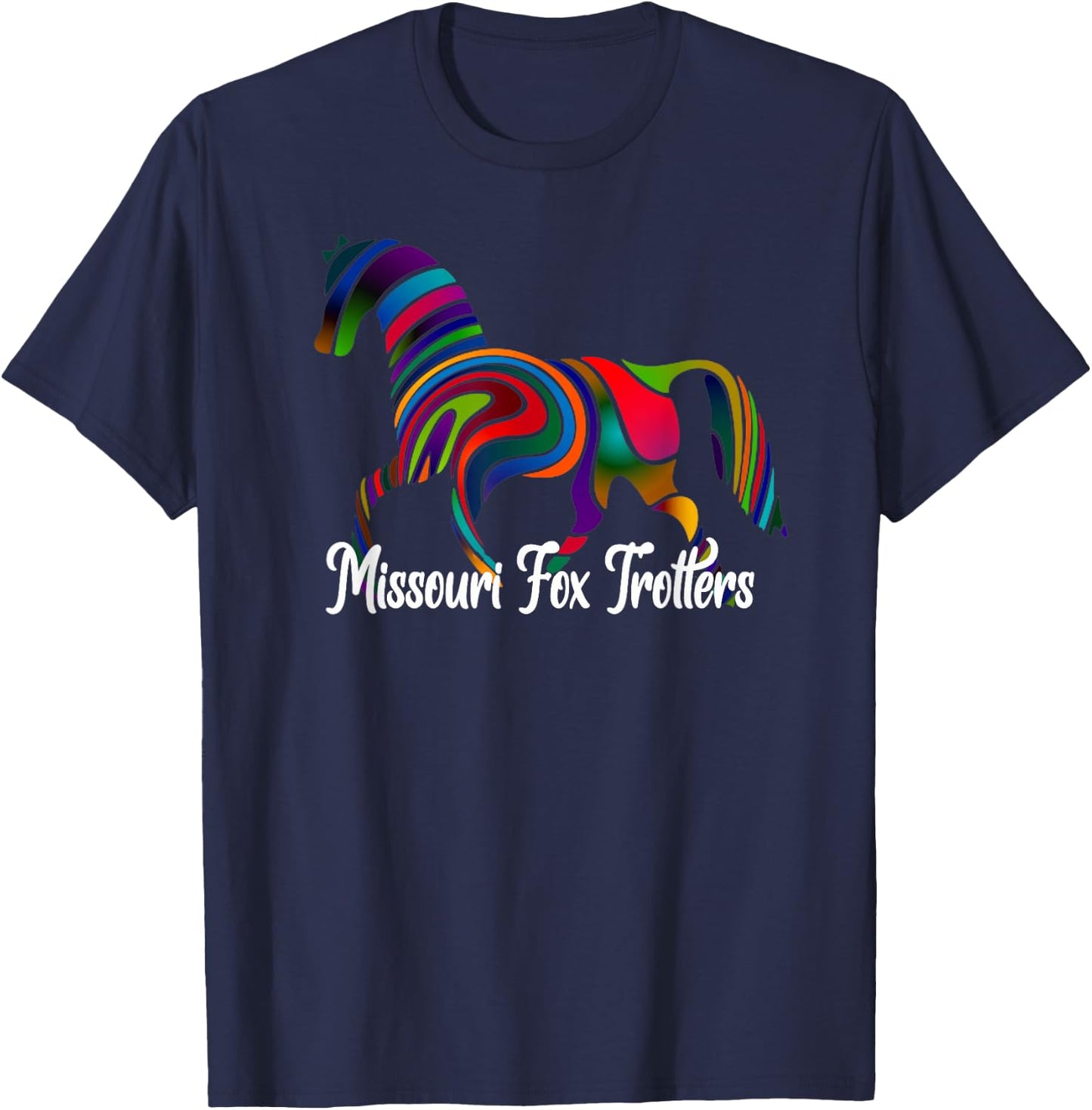 Missouri Fox Trotter Horse Rainbow Fade T-Shirt - T-Shirt | Navy