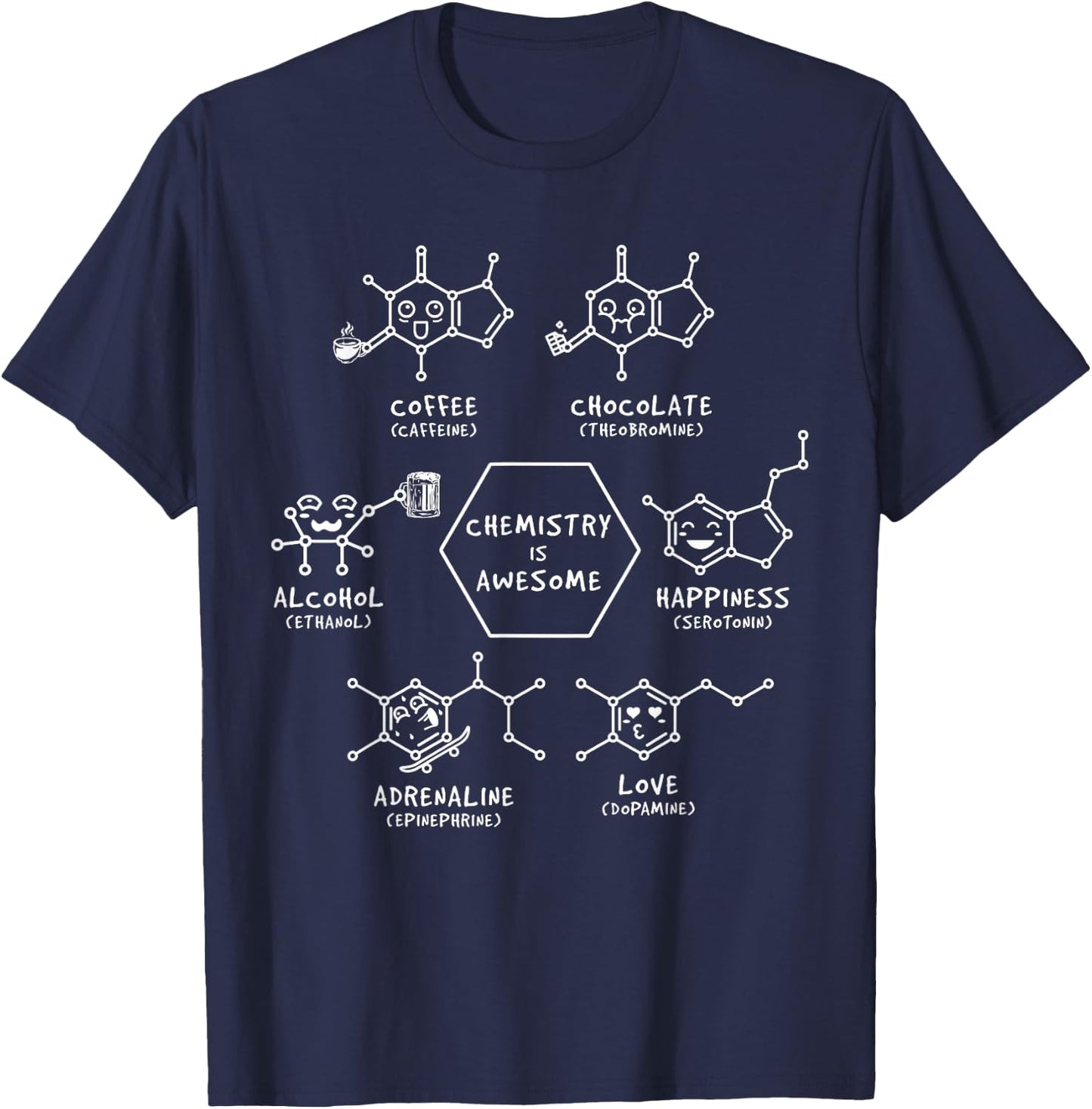 Chemistry Coffee Sweets - Science Chemician Beer T-Shirt - T-Shirt | Navy