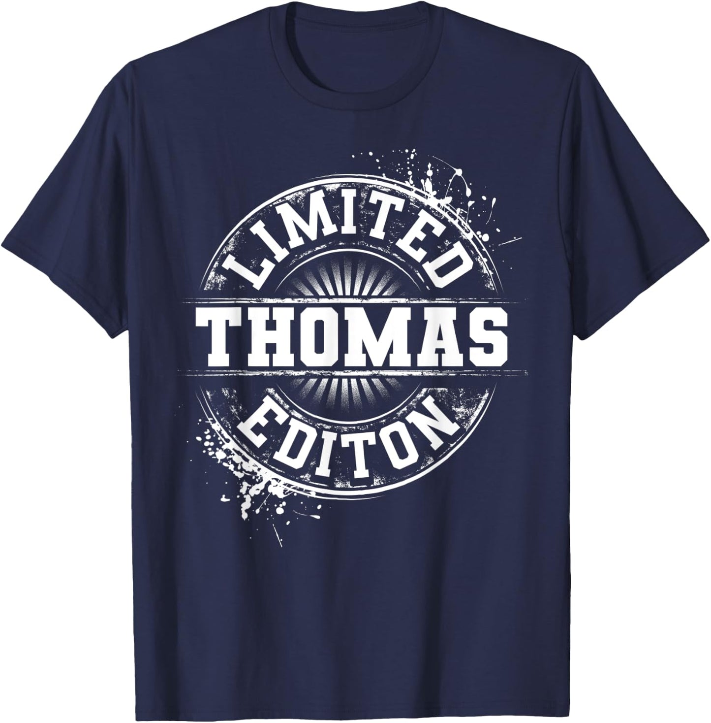 THOMAS Funny Surname Family Tree Birthday Reunion Gift T-Shirt - T-Shirt | Navy