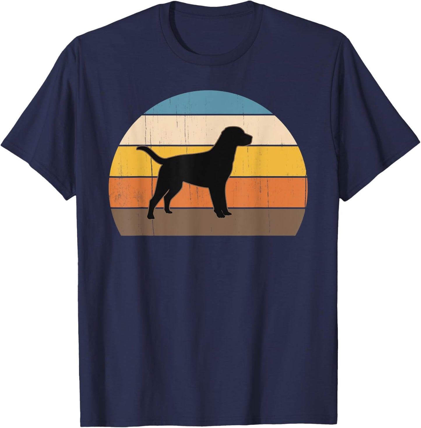 Cool Retro Sunset Labradors Great Labrador Owner / Lover T-Shirt - T-Shirt | Navy