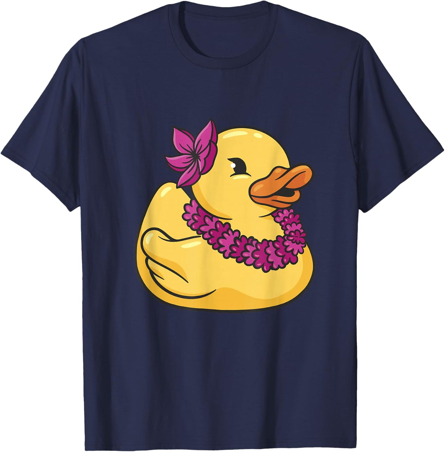 Hawaiian Rubber Ducky Graphic T-Shirt - T-Shirt | Navy