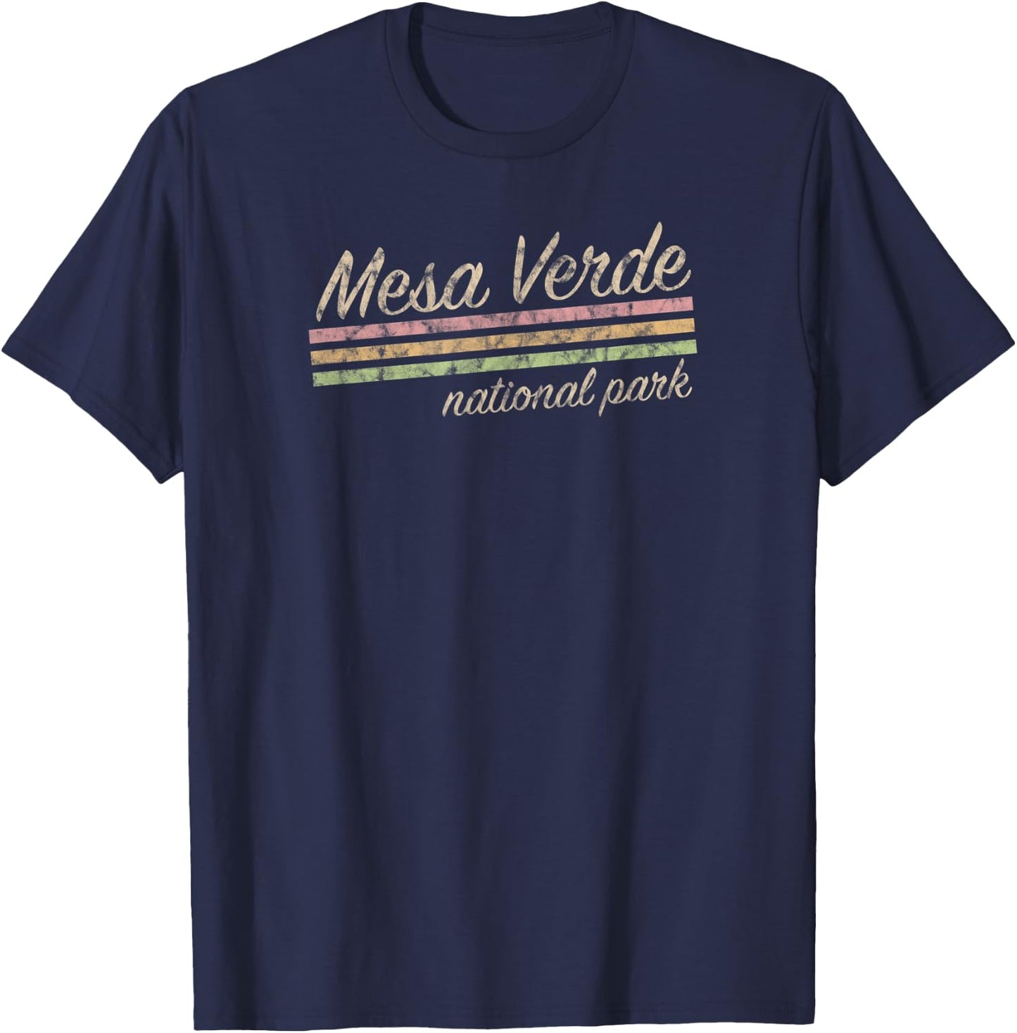Mesa Verde National Park Retro Vintage T-Shirt - T-Shirt | Navy