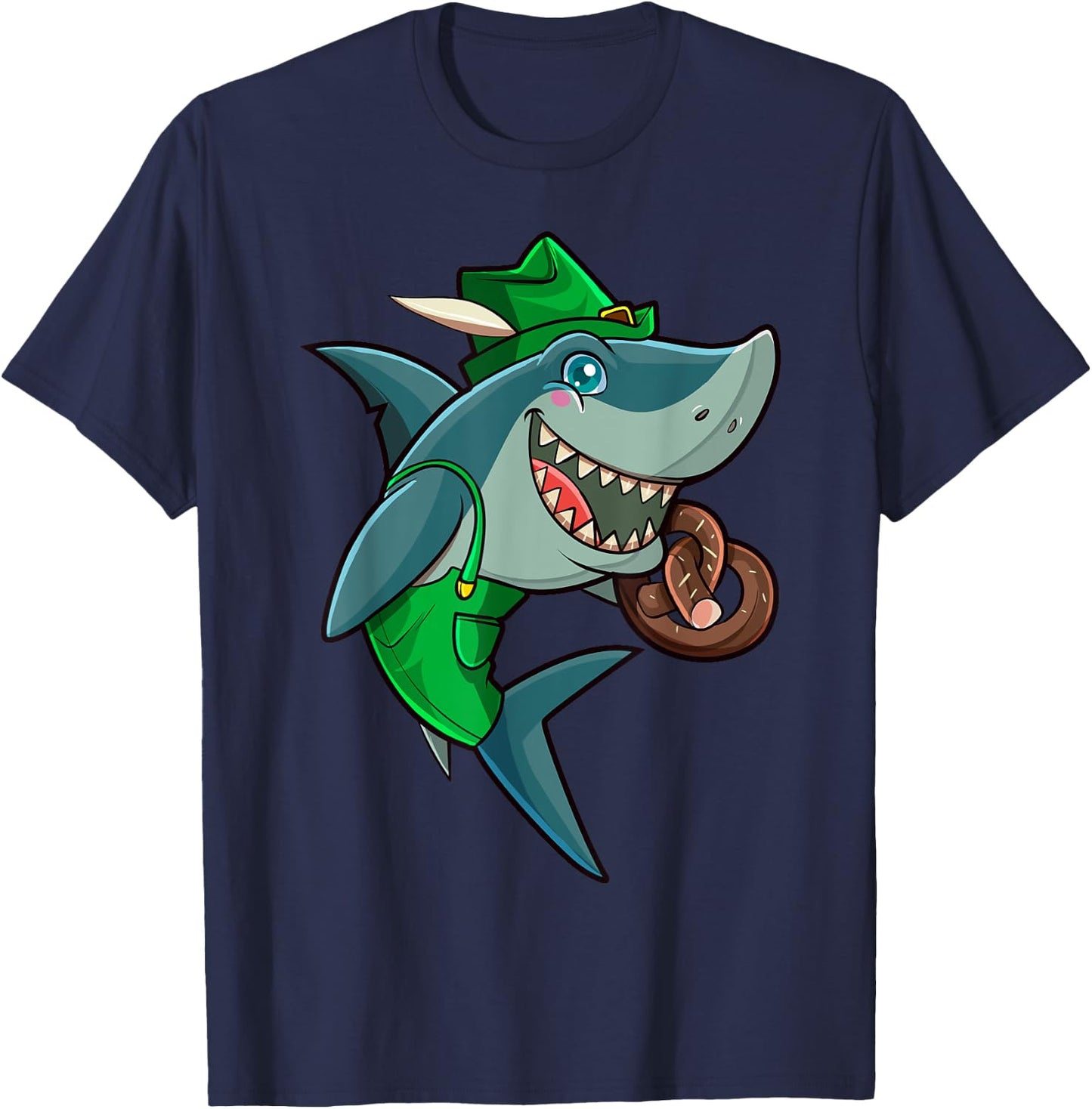 Oktoberfest German Funny Octoberfest Shark Men Boys Kids T-Shirt - T-Shirt | Navy
