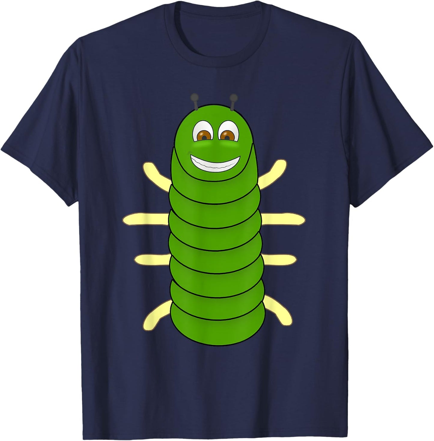 Green Caterpillar Character Cute Animal Halloween Costume T-Shirt - T-Shirt | Navy