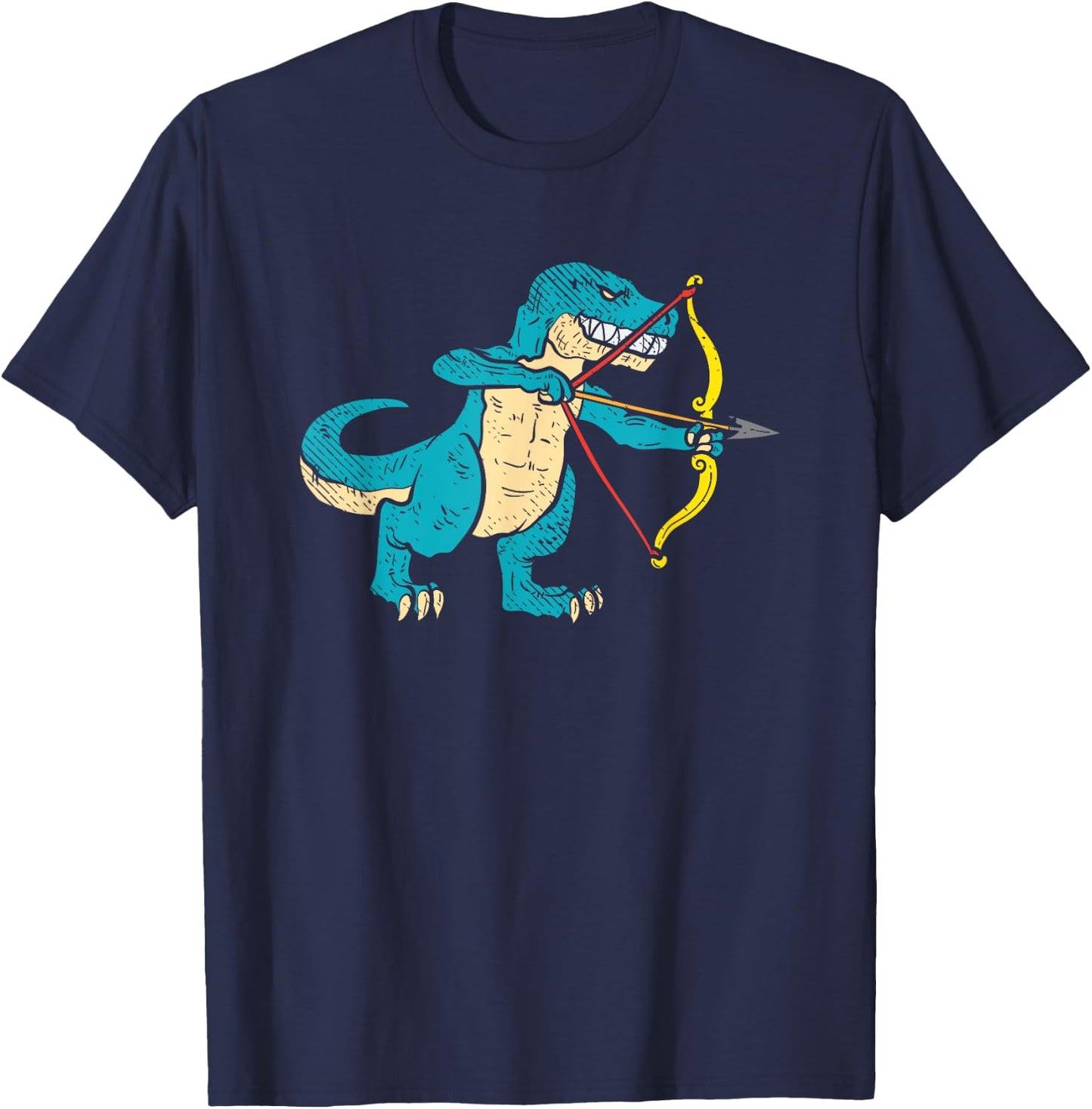Archery Dinosaur Bow Hunter Arrows Sports Archer Boys T-Rex T-Shirt - T-Shirt | Navy